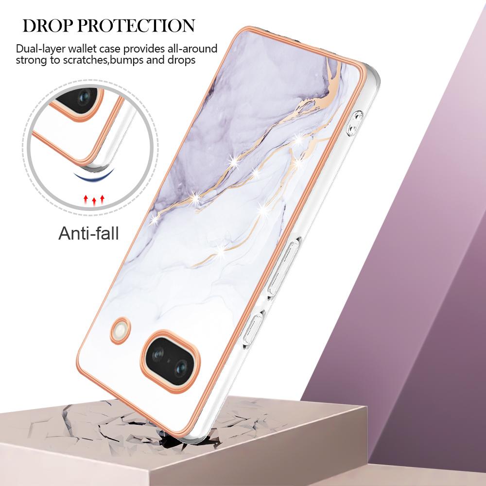 For Google Pixel 7a TPU Case with IMD Marble Pattern Electroplated Back Cover Purple 002
For Google Pixel 7a TPU Case with IMD Marble Pattern Electroplated Back Cover Purple 002