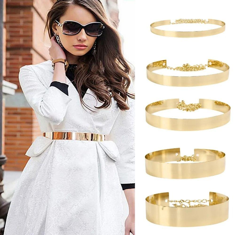 Fashion Metal Designer Belt Women Dress Bling Waistband New Gold Silver Mirror Waistband 2
Fashion Metal Designer Belt Women Dress Bling Waistband New Gold Silver Mirror Waistband 2