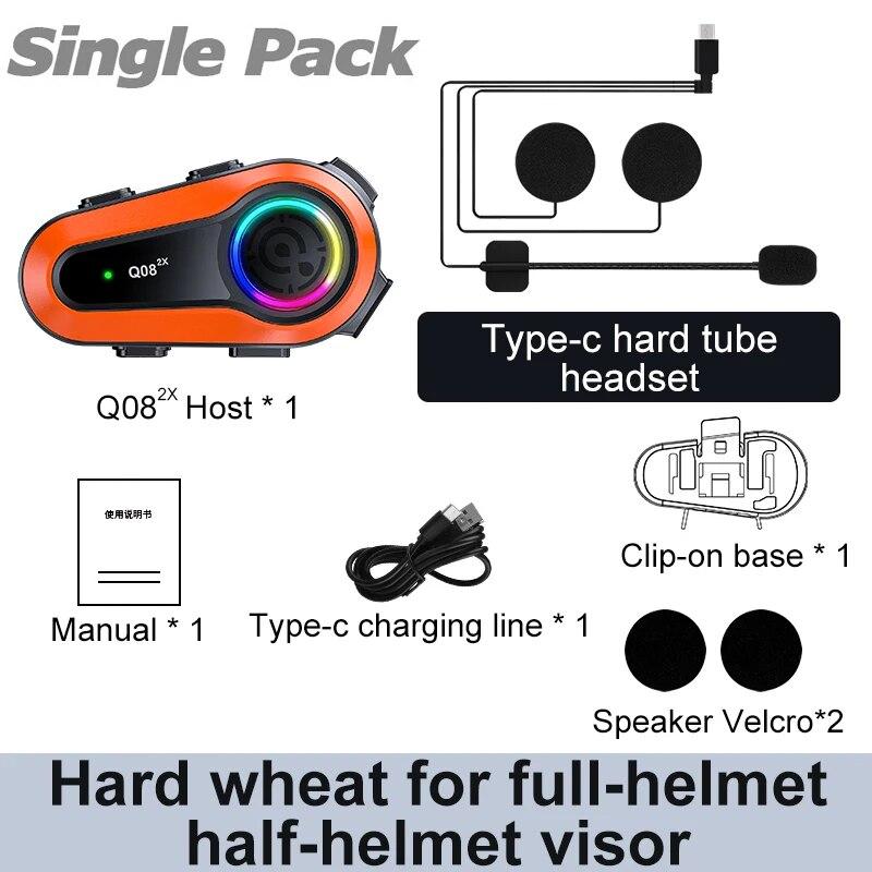 Q082X Motorcycle Helmet Bluetooth Headset Intercom RGB Colorful Light 1000 Meters 2 People IPX6 Waterproof Music Player Earphone
Q082X Motorcycle Helmet Bluetooth Headset Intercom RGB Colorful Light 1000 Meters 2 People IPX6 Waterproof Music Player Earphone