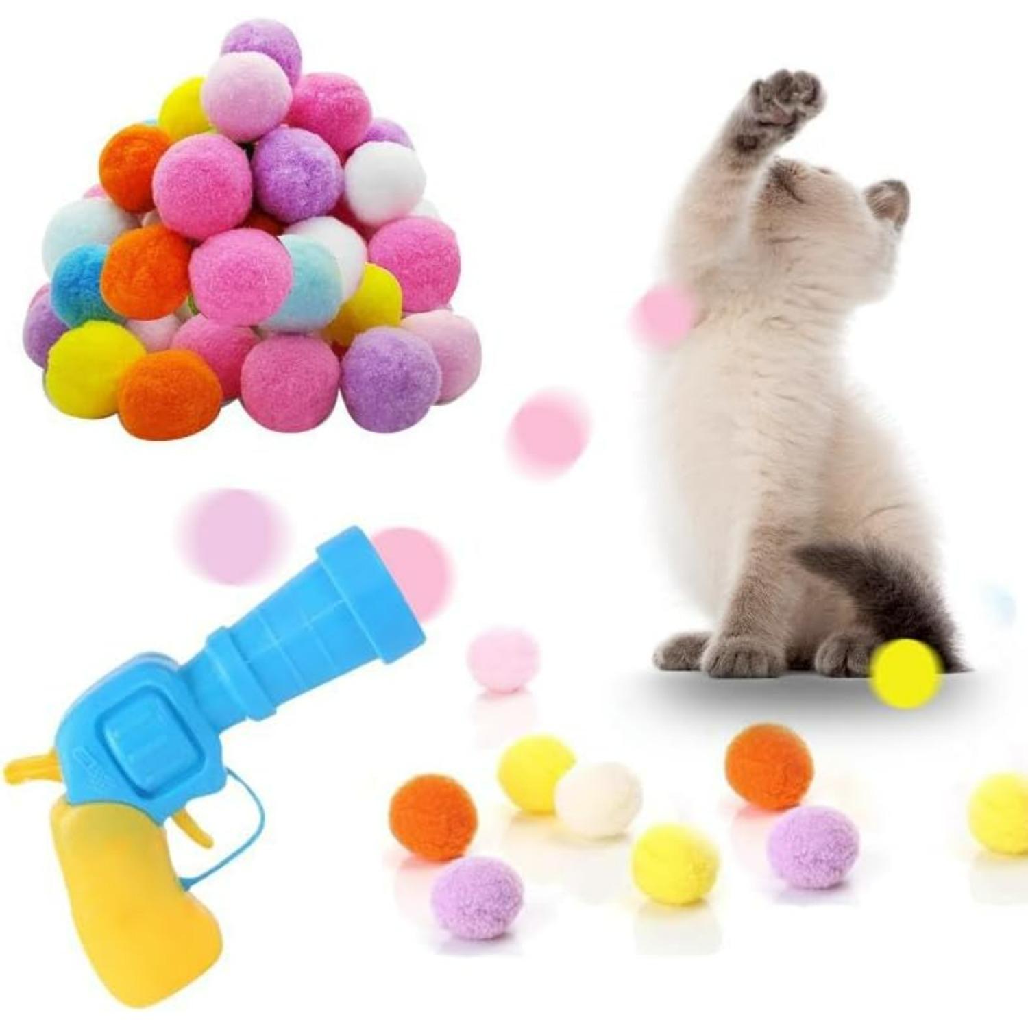 Cat Balls Launcher Toys,Interactive Cat Toys Pom Pom Balls with 1 Launcher & 20 Colorful Soft Pom Balls,Fun Pet Play Toy for Tracking Indoor Cats A
Cat Balls Launcher Toys,Interactive Cat Toys Pom Pom Balls with 1 Launcher & 20 Colorful Soft Pom Balls,Fun Pet Play Toy for Tracking Indoor Cats A