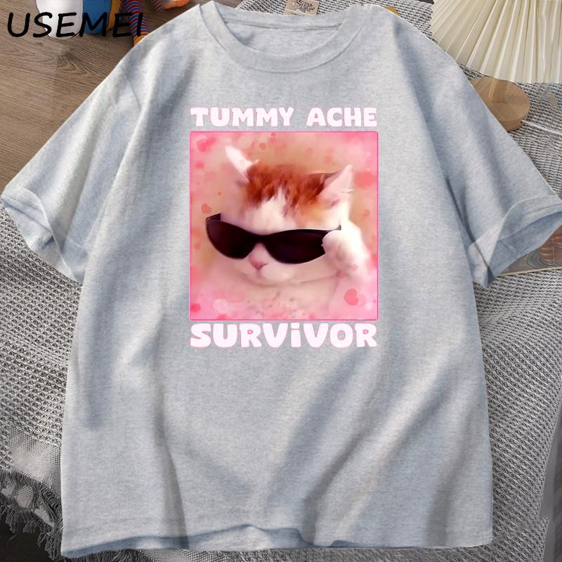 Tummy Ache Survivor Funny Cat Meme T-shirt Men Silly Stupid Cat Tee Shirt Men s Short Sleeve T Shirts Cotton Oversizes Top S сірий
Tummy Ache Survivor Funny Cat Meme T-shirt Men Silly Stupid Cat Tee Shirt Men s Short Sleeve T Shirts Cotton Oversizes Top S сірий