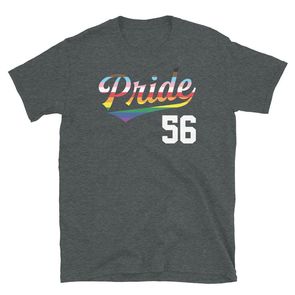 Baseball Jersey Number 56 LGBTQ Inclusive Rainbow Short-Sleeve Unisex T-Shirt S
Baseball Jersey Number 56 LGBTQ Inclusive Rainbow Short-Sleeve Unisex T-Shirt S