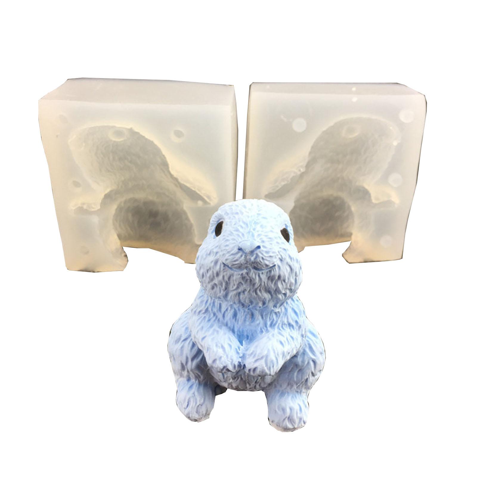 3D милый кролик в форме свечи силиконовая форма для DIY украшения свечей формы для поделок инструмент для выпечки формы A