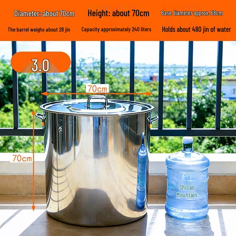 JPHZNB Extra Thick Stainless Steel Bucket with Lid
JPHZNB Extra Thick Stainless Steel Bucket with Lid