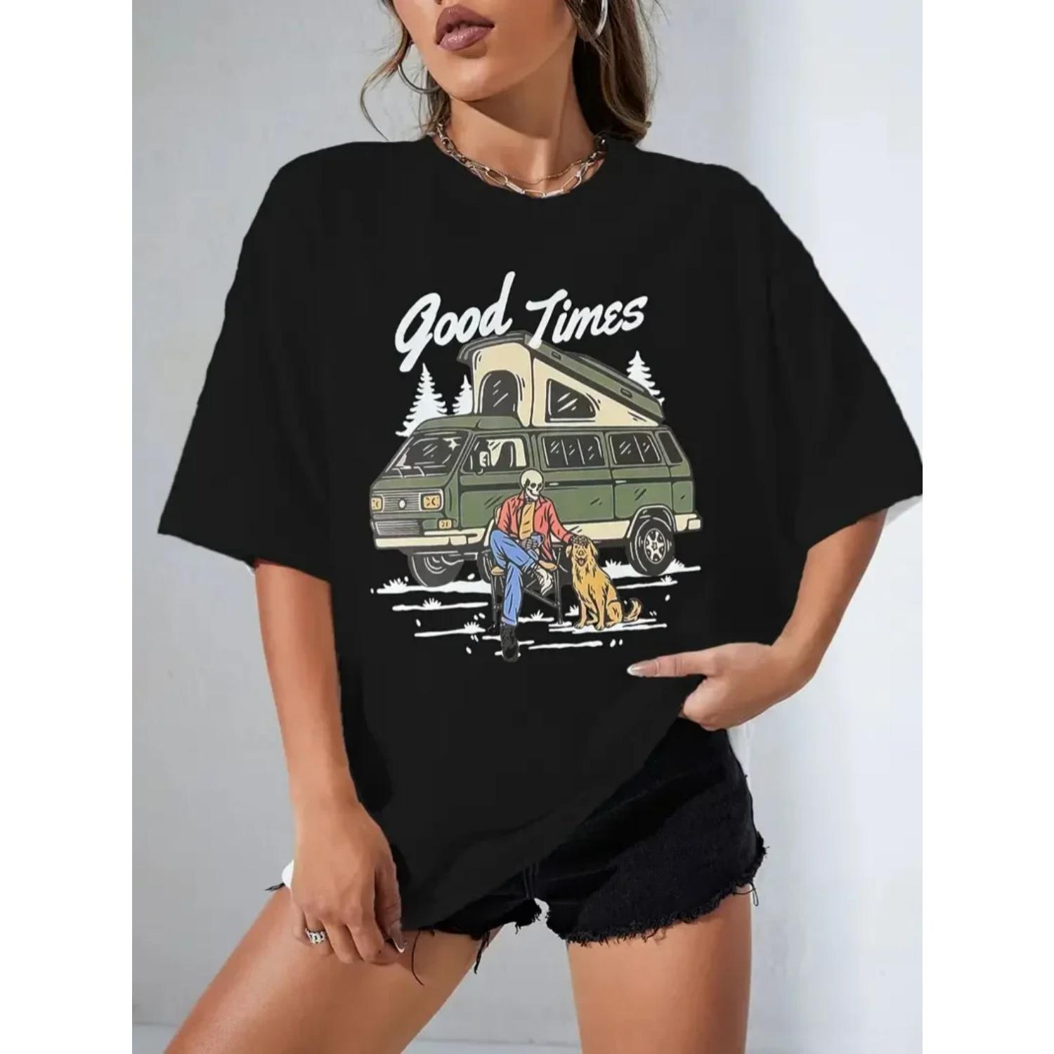 Car Print Crew Neck T-Shirt Casual Short Sleeve T-Shirt For Spring Summer Women s Clothing S чёрный
Car Print Crew Neck T-Shirt Casual Short Sleeve T-Shirt For Spring Summer Women s Clothing S чёрный