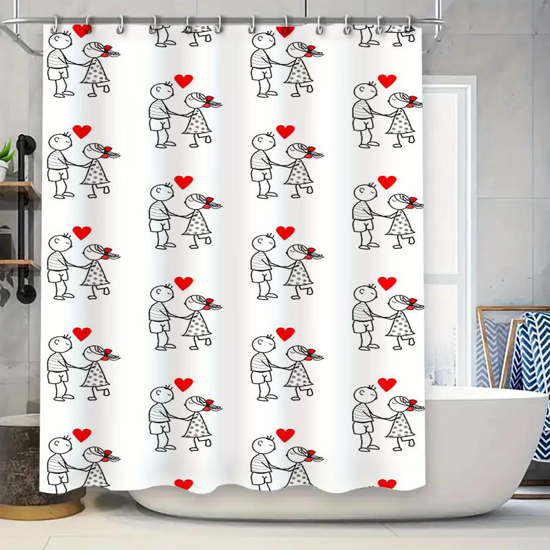 Whimsical Red Heart Pattern Shower Curtain For Bathroom Decor White Woven Fabric Waterproof Washable Home Decoration 72X78In W60H190(CM)-1 Pcs
Whimsical Red Heart Pattern Shower Curtain For Bathroom Decor White Woven Fabric Waterproof Washable Home Decoration 72X78In W60H190(CM)-1 Pcs