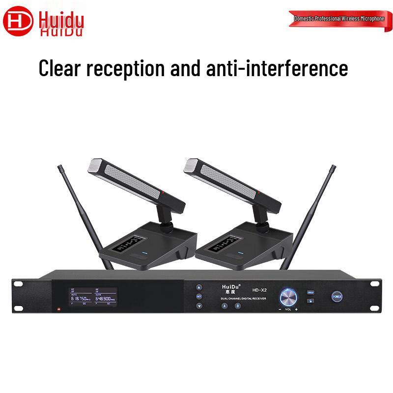 HuiDu HD-X2 Wireless Gooseneck, Handheld, Headset, and Lavalier Conference Microphone Set
HuiDu HD-X2 Wireless Gooseneck, Handheld, Headset, and Lavalier Conference Microphone Set