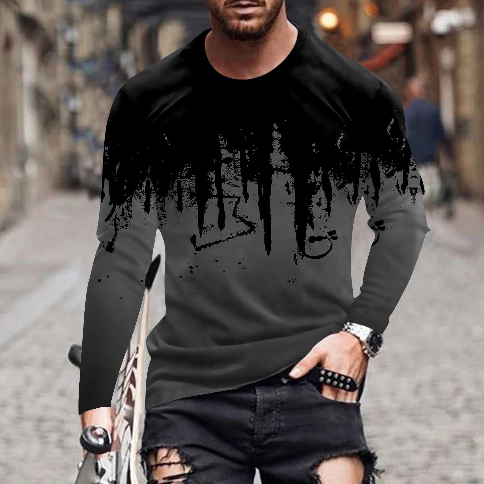 Мужская весенняя футболка с длинным рукавом с чернильным принтом Мужская свободная повседневная модная футболка с длинным рукавом L
Мужская весенняя футболка с длинным рукавом с чернильным принтом Мужская свободная повседневная модная футболка с длинным рукавом L