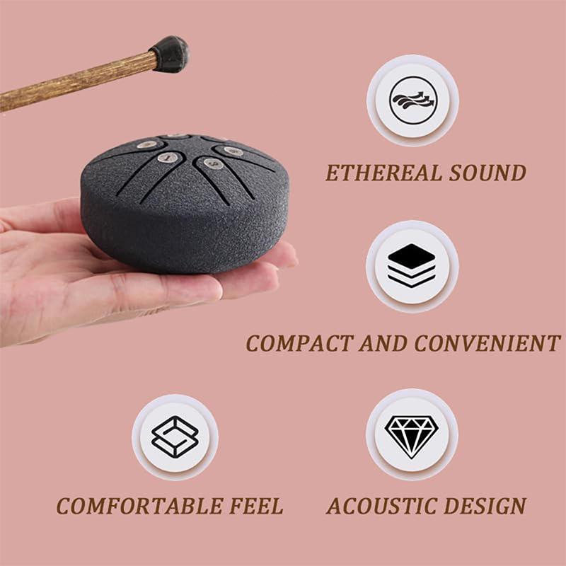 3 Inch 6-Tone Steel Tongue Drum with Drumsticks Giftware Drum Accessories Percussion Musical Instruments Mini Hand Pan Drums
3 Inch 6-Tone Steel Tongue Drum with Drumsticks Giftware Drum Accessories Percussion Musical Instruments Mini Hand Pan Drums