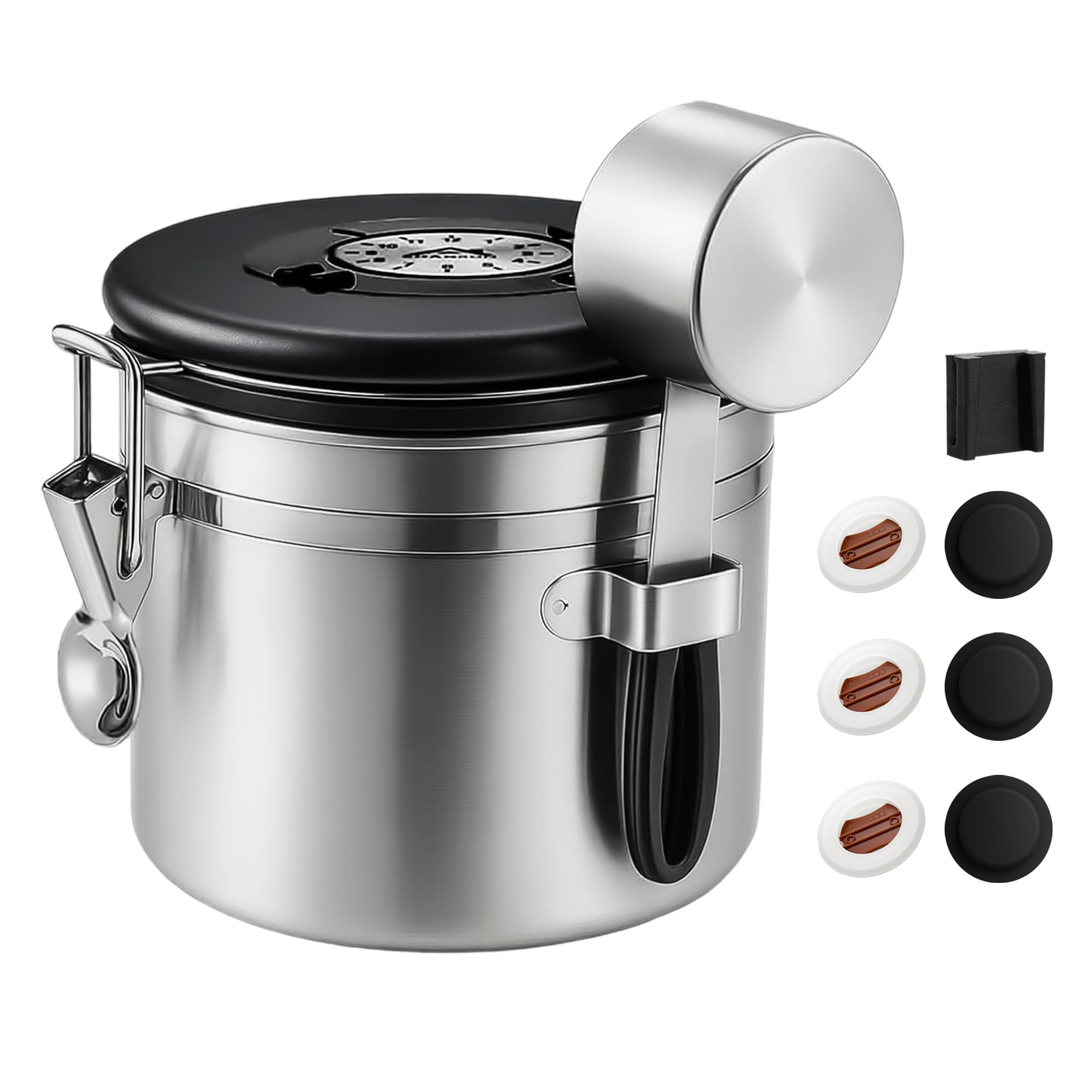 ShanSon Coffee Canister, Airtight Container, Stainless Steel, Coffee Bean Oxidation Prevention, Light Blocking, Date Indicator, Spoon, One-Way Exhaust
ShanSon Coffee Canister, Airtight Container, Stainless Steel, Coffee Bean Oxidation Prevention, Light Blocking, Date Indicator, Spoon, One-Way Exhaust
