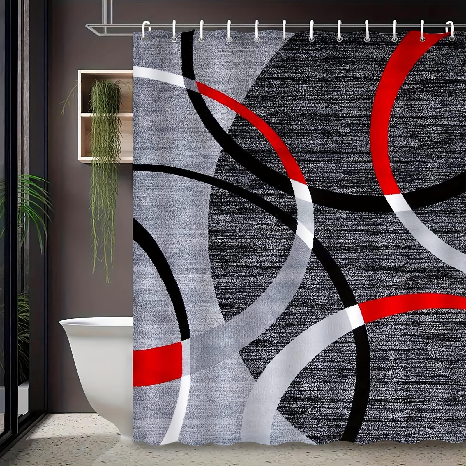 Modern Abstract Red & Black Print Waterproof Shower Curtain, Stylish Geometric Design High-End Toilet Partition Curtain W60H190(CM)-1 Pcs
Modern Abstract Red & Black Print Waterproof Shower Curtain, Stylish Geometric Design High-End Toilet Partition Curtain W60H190(CM)-1 Pcs
