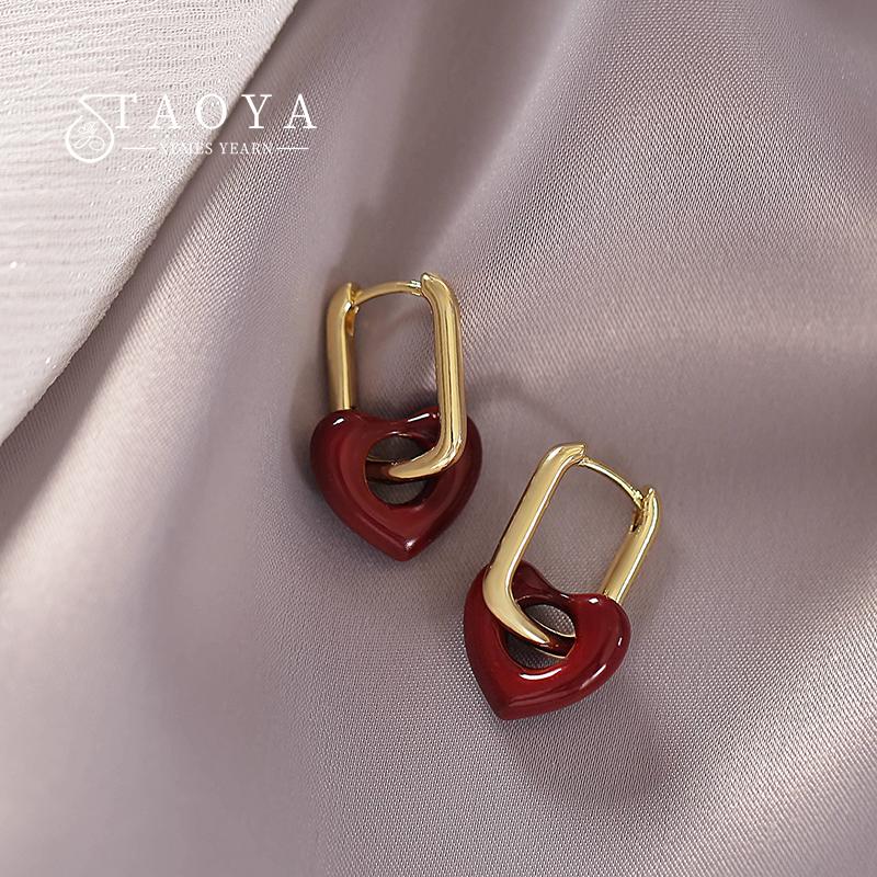French Retro Romantic Wine Red Heart Pendant Earrings For Women Wedding Party Girls Fashion Jewelry Christmas Gift Accessories
French Retro Romantic Wine Red Heart Pendant Earrings For Women Wedding Party Girls Fashion Jewelry Christmas Gift Accessories