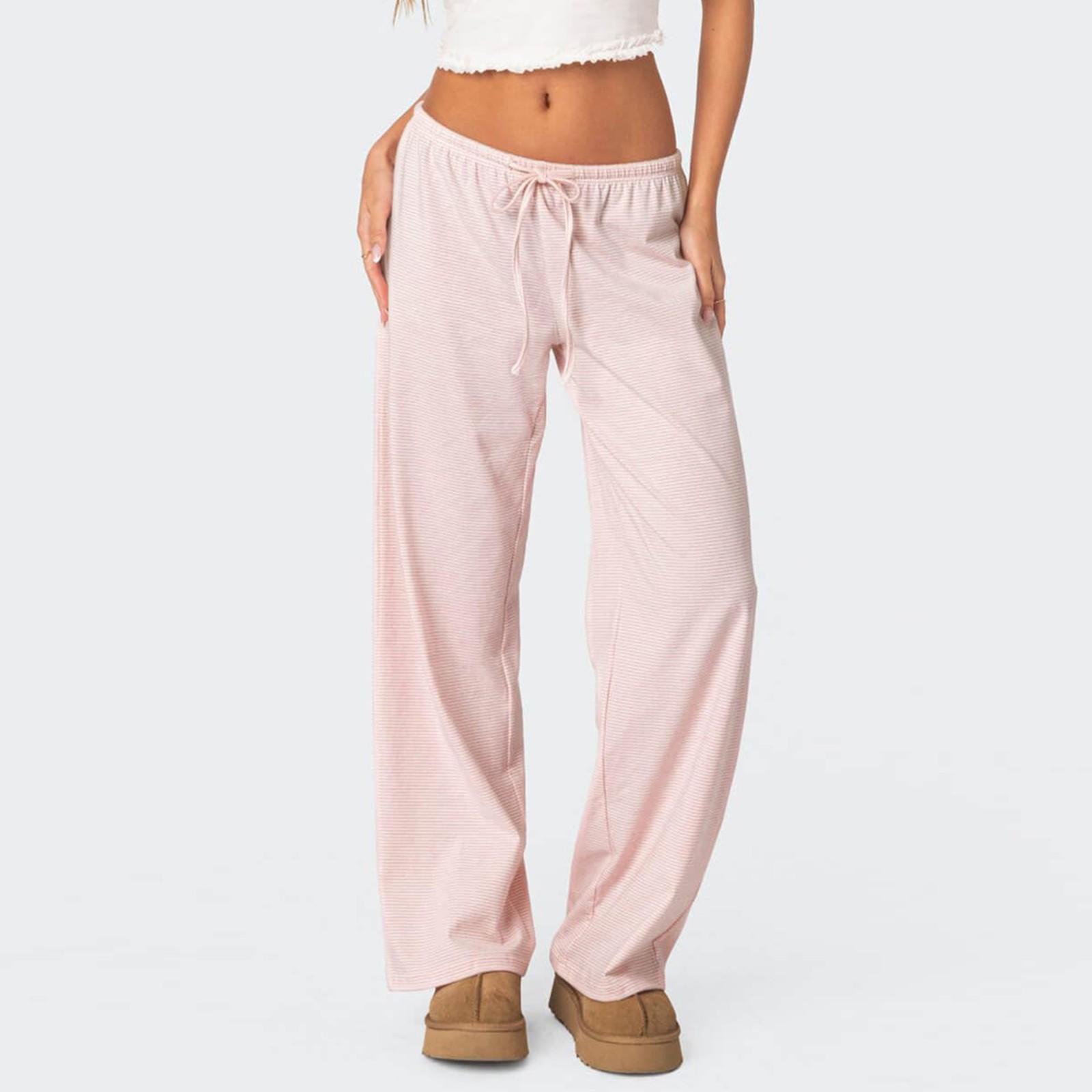 Женские модные повседневные драпированные завязки прямые универсальные мягкие полосатые домашние пижамные брюки XL розовый
Женские модные повседневные драпированные завязки прямые универсальные мягкие полосатые домашние пижамные брюки XL розовый