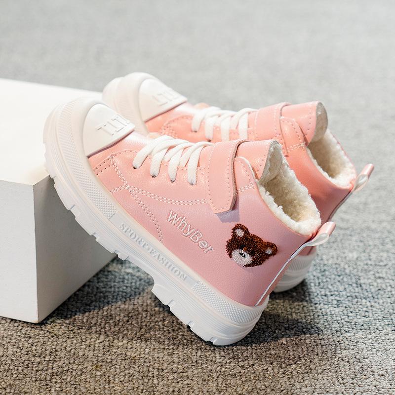 Внешняя торговля трансграничная хлопковая обувь детская милая снежная хлопковая обувь с медведем 37 розовый