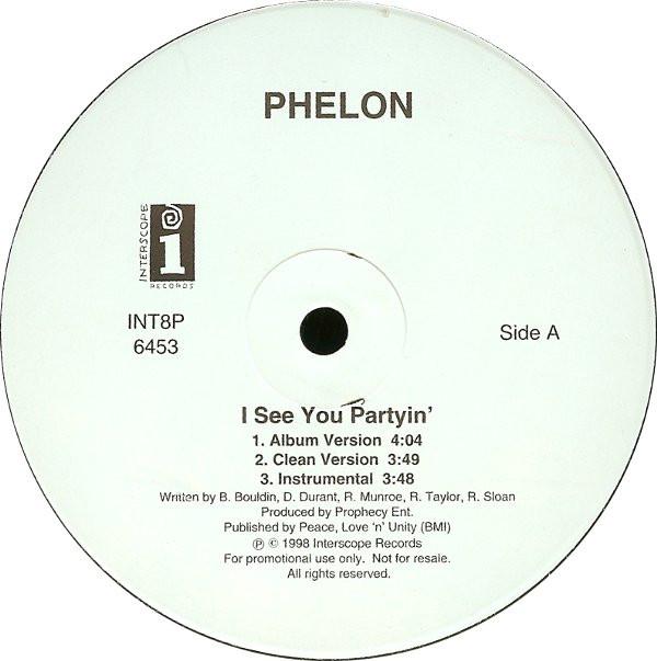 12inch Record PHELON - I See You Partyin INT8P6453 Interscope Reco 1998 US Rap & Hip-Hop/R&B Used
12inch Record PHELON - I See You Partyin INT8P6453 Interscope Reco 1998 US Rap & Hip-Hop/R&B Used