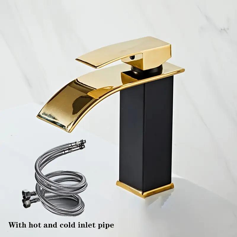 Luxury Black White Gold Waterfall Faucet with Hot and Cold Pipe Dual Control Stainless Steel Alloy Finish for Bathroom Sink
Luxury Black White Gold Waterfall Faucet with Hot and Cold Pipe Dual Control Stainless Steel Alloy Finish for Bathroom Sink
