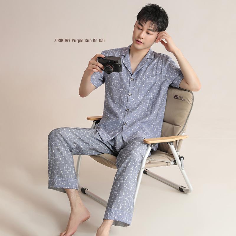 Men s High-Quality Cotton Pajama Set - Short Sleeve, Long Pants, Plus Size, Spring & Autumn Casual Homewear. XXXL for 90-100 kg
Men s High-Quality Cotton Pajama Set - Short Sleeve, Long Pants, Plus Size, Spring & Autumn Casual Homewear. XXXL for 90-100 kg