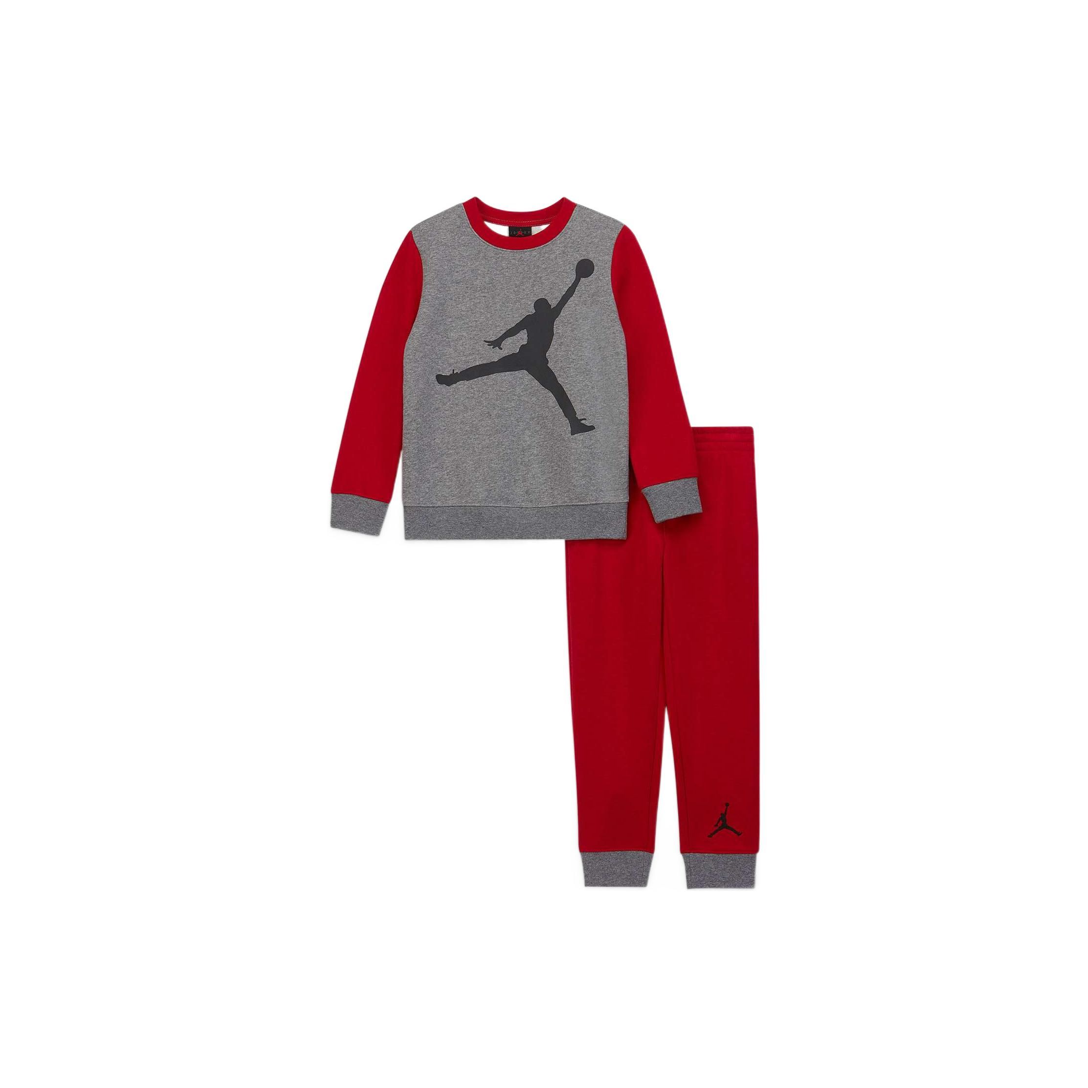 Jordan Kids Round Neck Pullover Printed Long Sleeve Sweatshirt And Elastic Waist Sports Casual Pants Set Kids Sets Gray Red HA2975-678 XS
Jordan Kids Round Neck Pullover Printed Long Sleeve Sweatshirt And Elastic Waist Sports Casual Pants Set Kids Sets Gray Red HA2975-678 XS