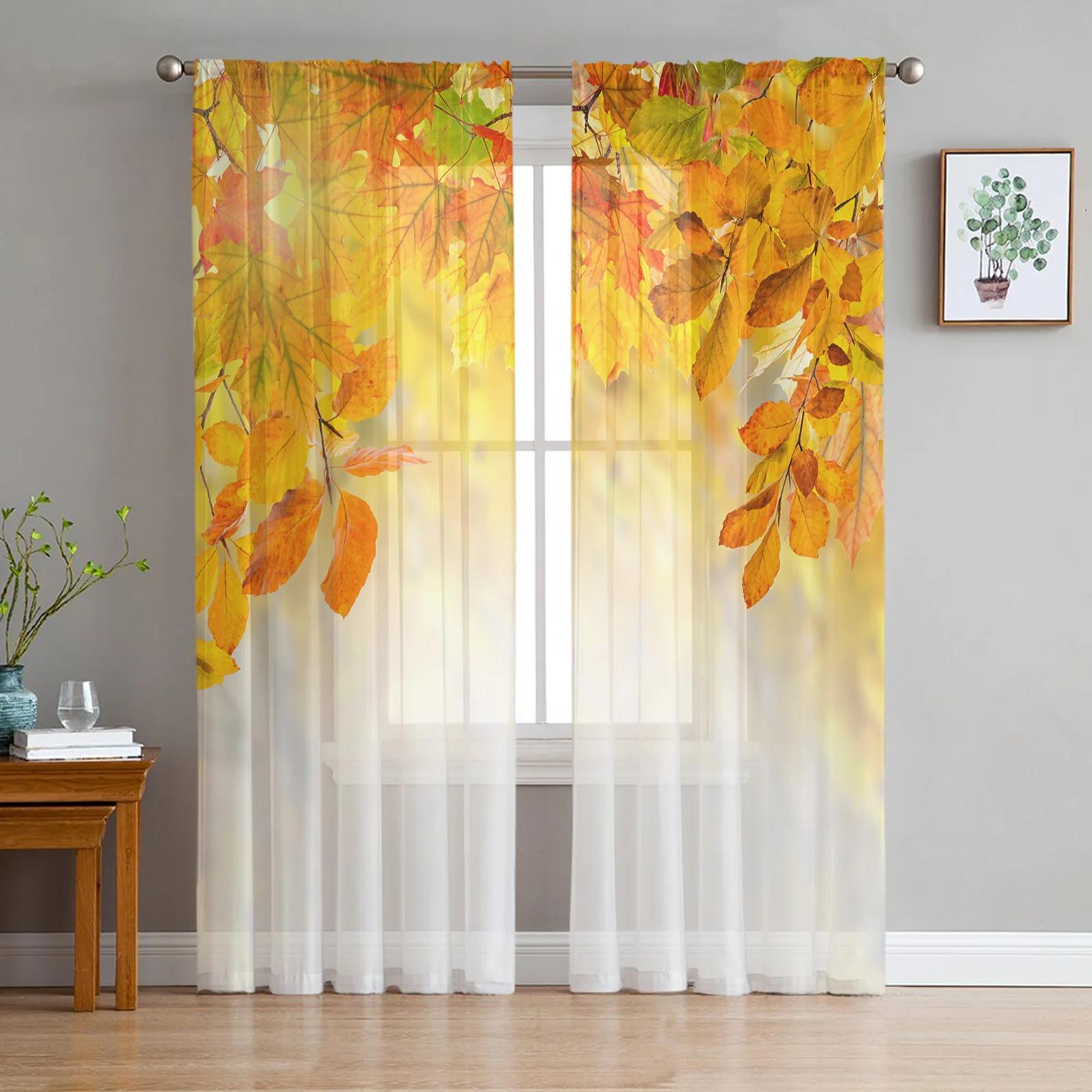 Thanksgiving Autumn Pumpkin Maple Leaf Sheer Drapes Home Window Decor Voile Tulle Drapes For Living Room Bedroom Kitchen W135 x H115cm x1&Rod Pocket
Thanksgiving Autumn Pumpkin Maple Leaf Sheer Drapes Home Window Decor Voile Tulle Drapes For Living Room Bedroom Kitchen W135 x H115cm x1&Rod Pocket