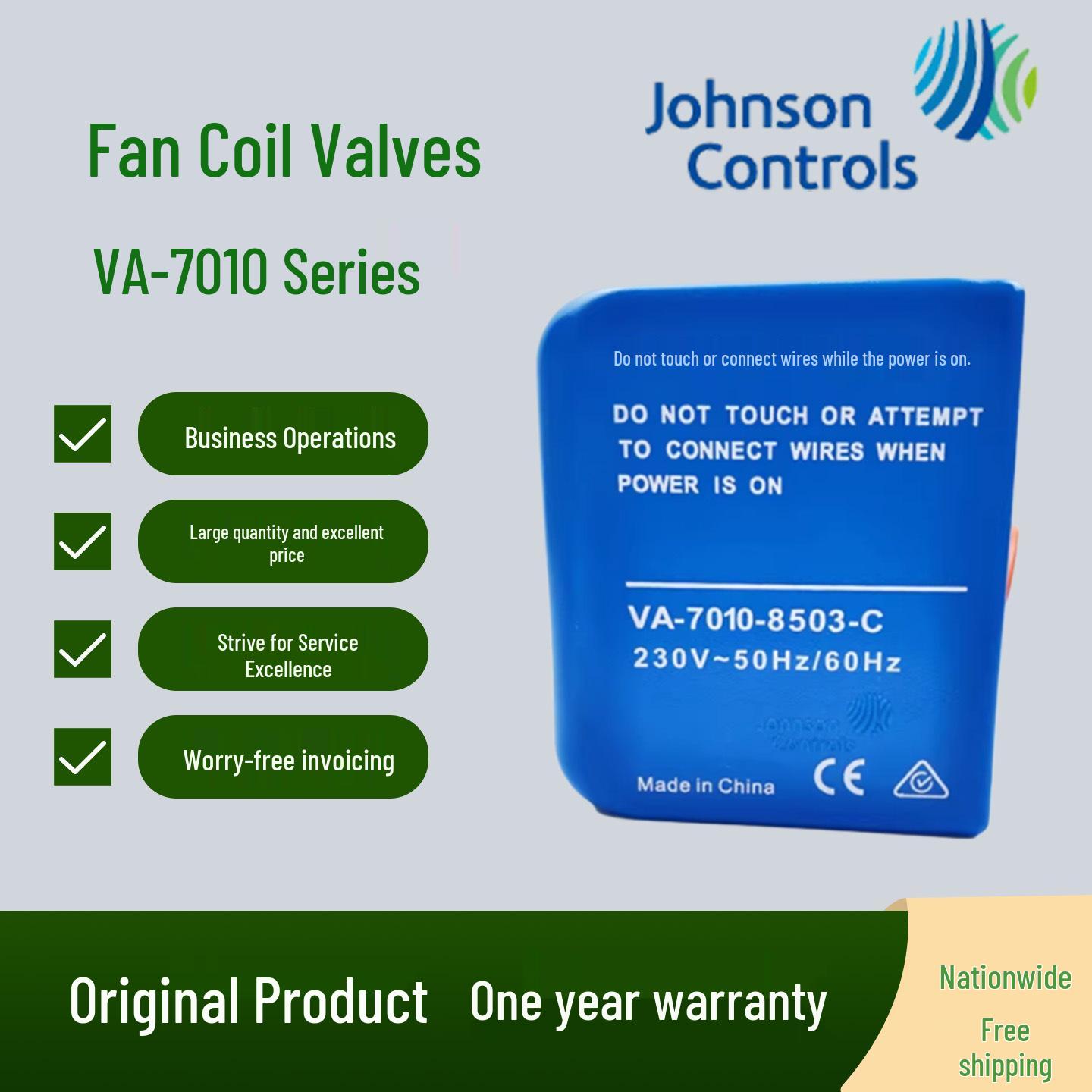Johnson Electric Two-Way Fan Coil Valve VA-7010-8503-C with VG4400GC-C Actuator DN20 GC Version
Johnson Electric Two-Way Fan Coil Valve VA-7010-8503-C with VG4400GC-C Actuator DN20 GC Version