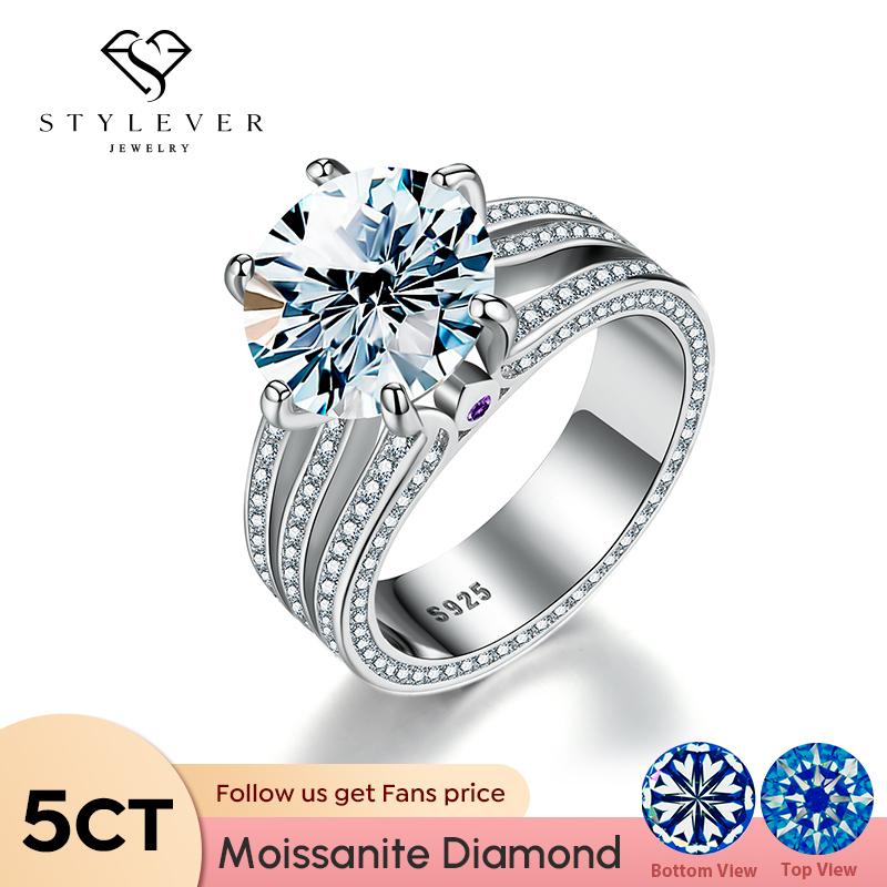 Сертифицированные Stylever 5CT большие обручальные кольца с муассанитом для женщин из стерлингового серебра 925 пробы, обручальные роскошные качественные ювелирные изделия
Сертифицированные Stylever 5CT большие обручальные кольца с муассанитом для женщин из стерлингового серебра 925 пробы, обручальные роскошные качественные ювелирные изделия