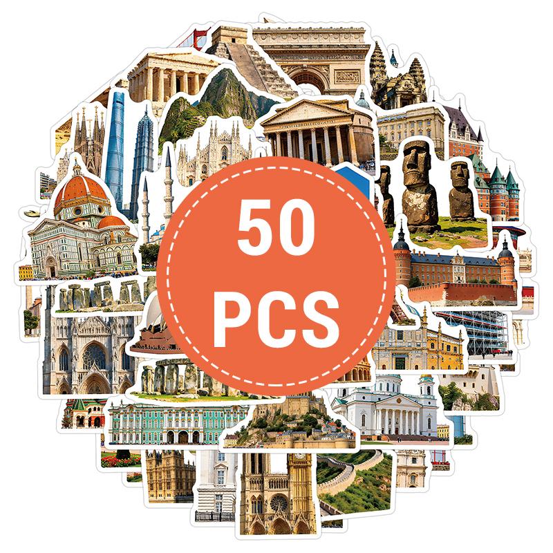 50PCS World Landmark Building Stickers Set Waterproof Vinyl Decals for Scrapbooking Water Bottles Famous Architecture Sticker
50PCS World Landmark Building Stickers Set Waterproof Vinyl Decals for Scrapbooking Water Bottles Famous Architecture Sticker