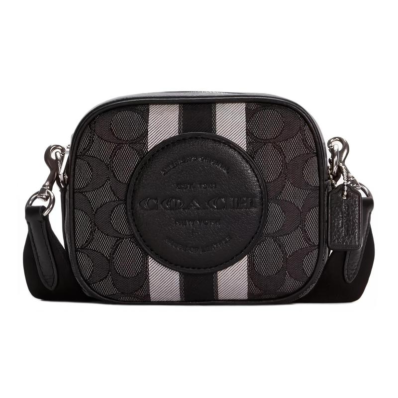COACH crossbody bag Dempsey 14 classic presbyopia with leather stripe print zipper, artificial leather and leather, canvas bag, camera bag, mini, men чорний
COACH crossbody bag Dempsey 14 classic presbyopia with leather stripe print zipper, artificial leather and leather, canvas bag, camera bag, mini, men чорний