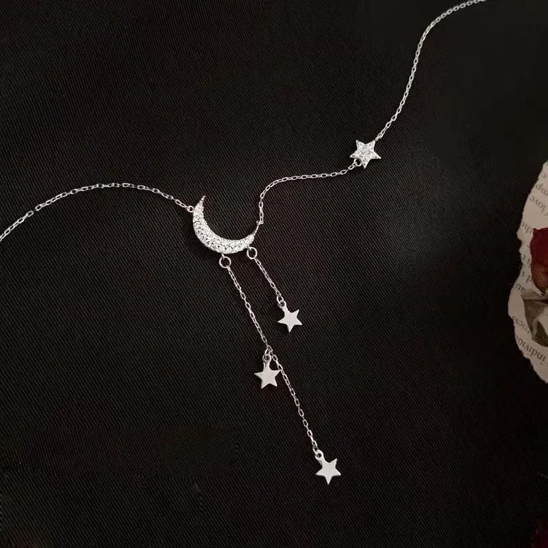 Женское ожерелье со звездой и луной, кулон с кисточкой, стразы, цепочка на ключицу, колье, ошейники, свадебные украшения Light Yellow Gold Color
Женское ожерелье со звездой и луной, кулон с кисточкой, стразы, цепочка на ключицу, колье, ошейники, свадебные украшения Light Yellow Gold Color