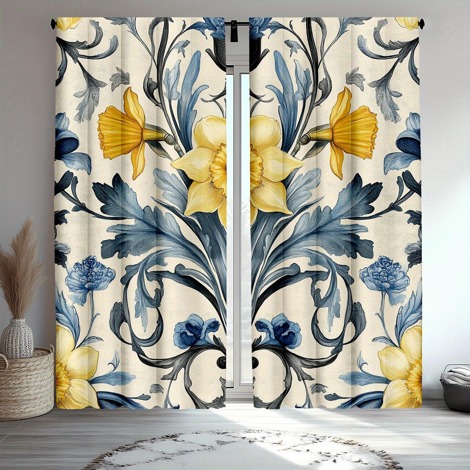 2Pc Bohemian Vintage Sunflower Pattern Curtains, Polyester Fabric, Machine Washable, Suitable For Bedroom And Living Room 53x116cm &2pc
2Pc Bohemian Vintage Sunflower Pattern Curtains, Polyester Fabric, Machine Washable, Suitable For Bedroom And Living Room 53x116cm &2pc