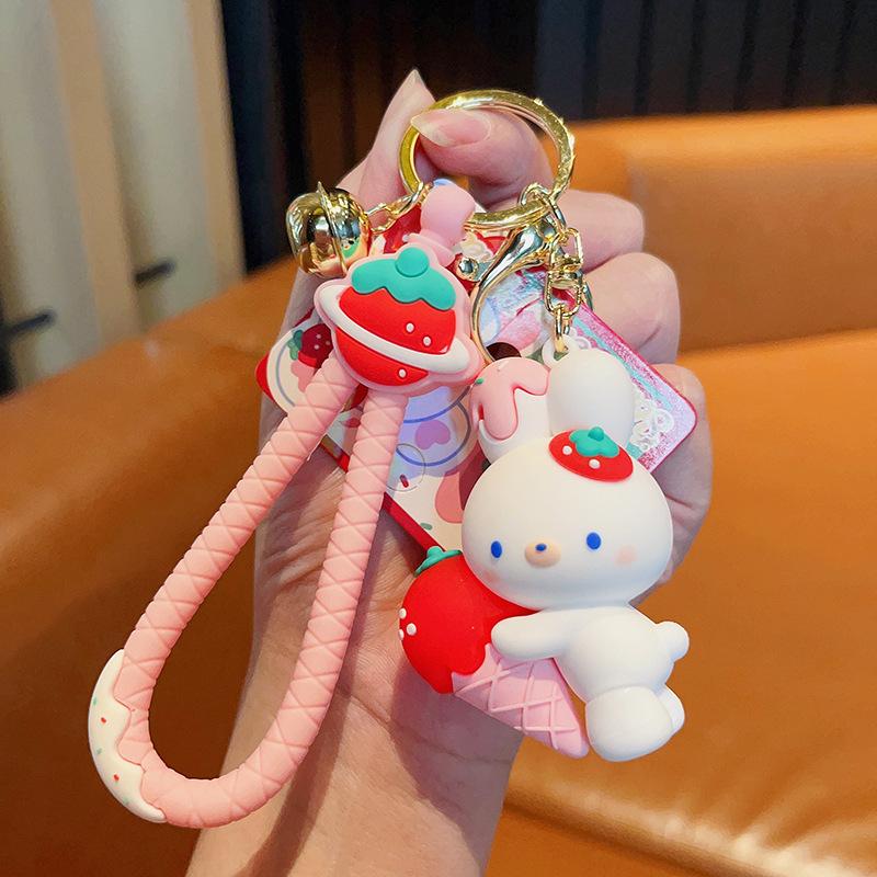 Sweet Strawberry Bunny Keychain Pink Girl Heart Fashion Bag Pendant Exquisite Practical Small Gift
Sweet Strawberry Bunny Keychain Pink Girl Heart Fashion Bag Pendant Exquisite Practical Small Gift