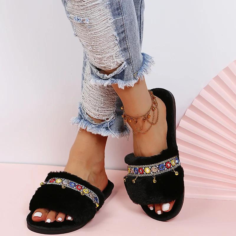 Fashion Stylish Embroidery Decor Slides for Women Fluffy Soft Bottom Flat Slippers woman Indoor Non Slip Weightlight Sandals Female 40-41 чёрный
Fashion Stylish Embroidery Decor Slides for Women Fluffy Soft Bottom Flat Slippers woman Indoor Non Slip Weightlight Sandals Female 40-41 чёрный