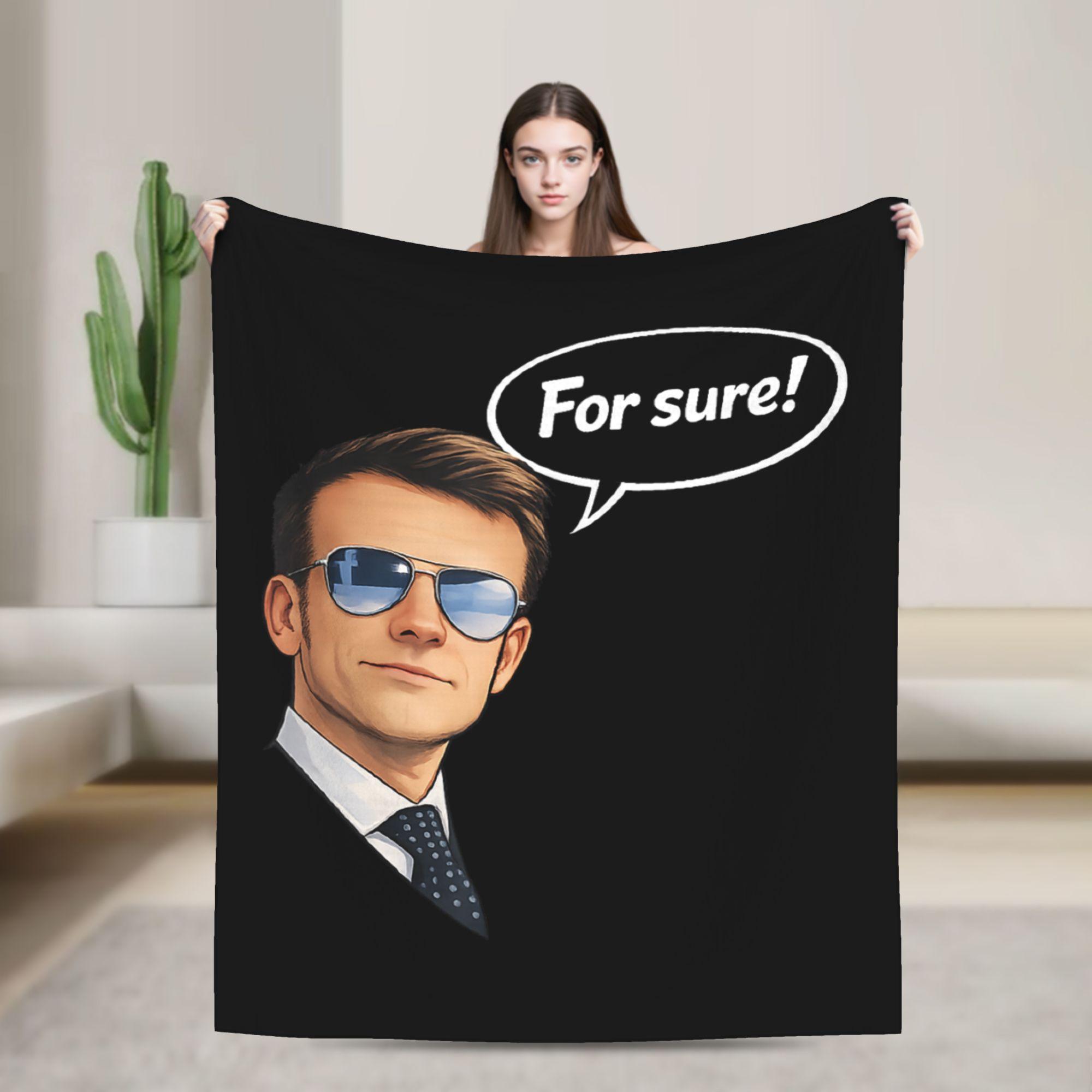 Macron for Sure Aviator Glasses Parody Fleece Throw Blankets Pop Art Meme Bedding Throws Knitted Blanket Outdoor Multi-function 150x200cm
Macron for Sure Aviator Glasses Parody Fleece Throw Blankets Pop Art Meme Bedding Throws Knitted Blanket Outdoor Multi-function 150x200cm