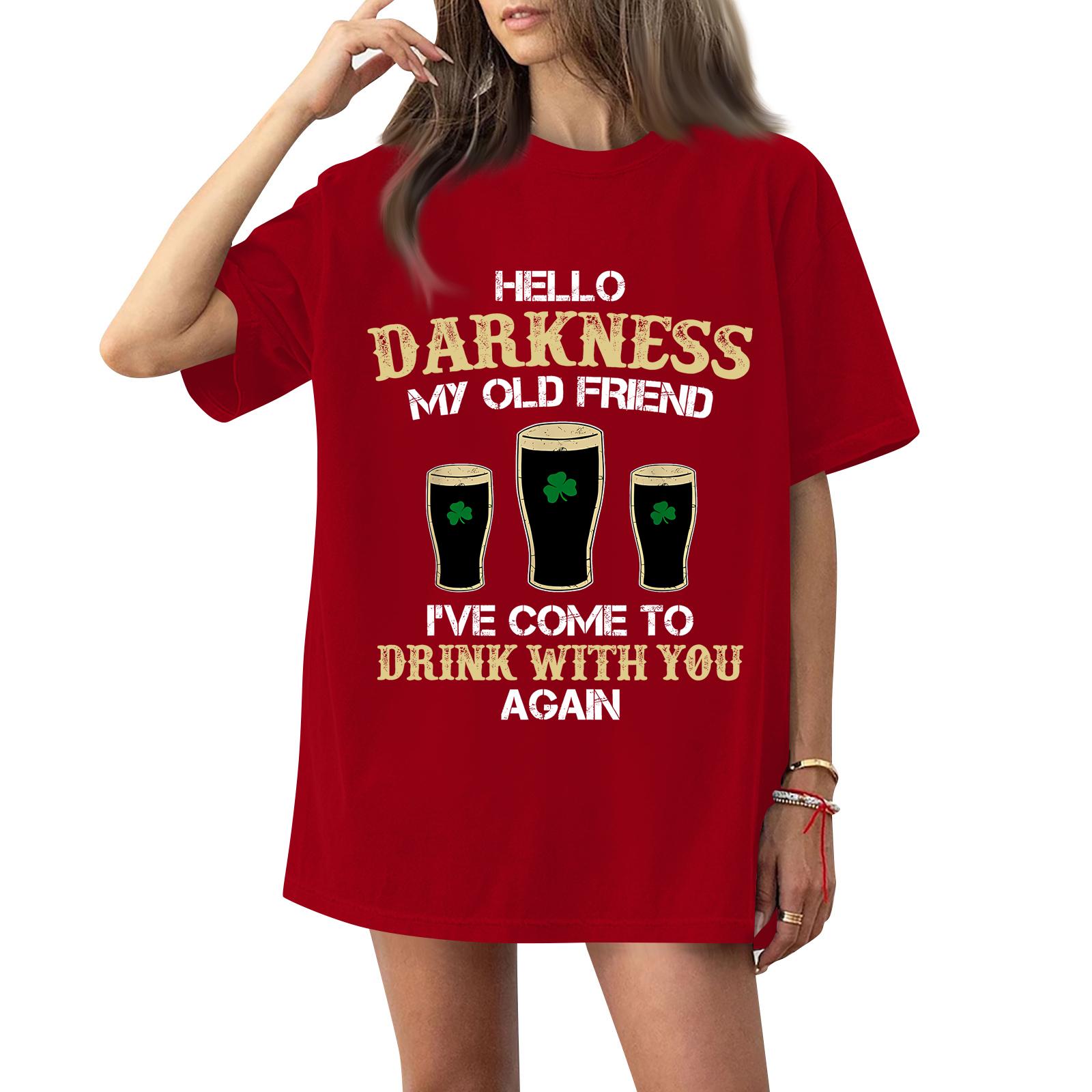( Darknss My Old Freend) Women s Fashion Casual Short-Sleeve Neck St. Patrick s Day Printed Shirt/T-Shirt Top S червоний
( Darknss My Old Freend) Women s Fashion Casual Short-Sleeve Neck St. Patrick s Day Printed Shirt/T-Shirt Top S червоний