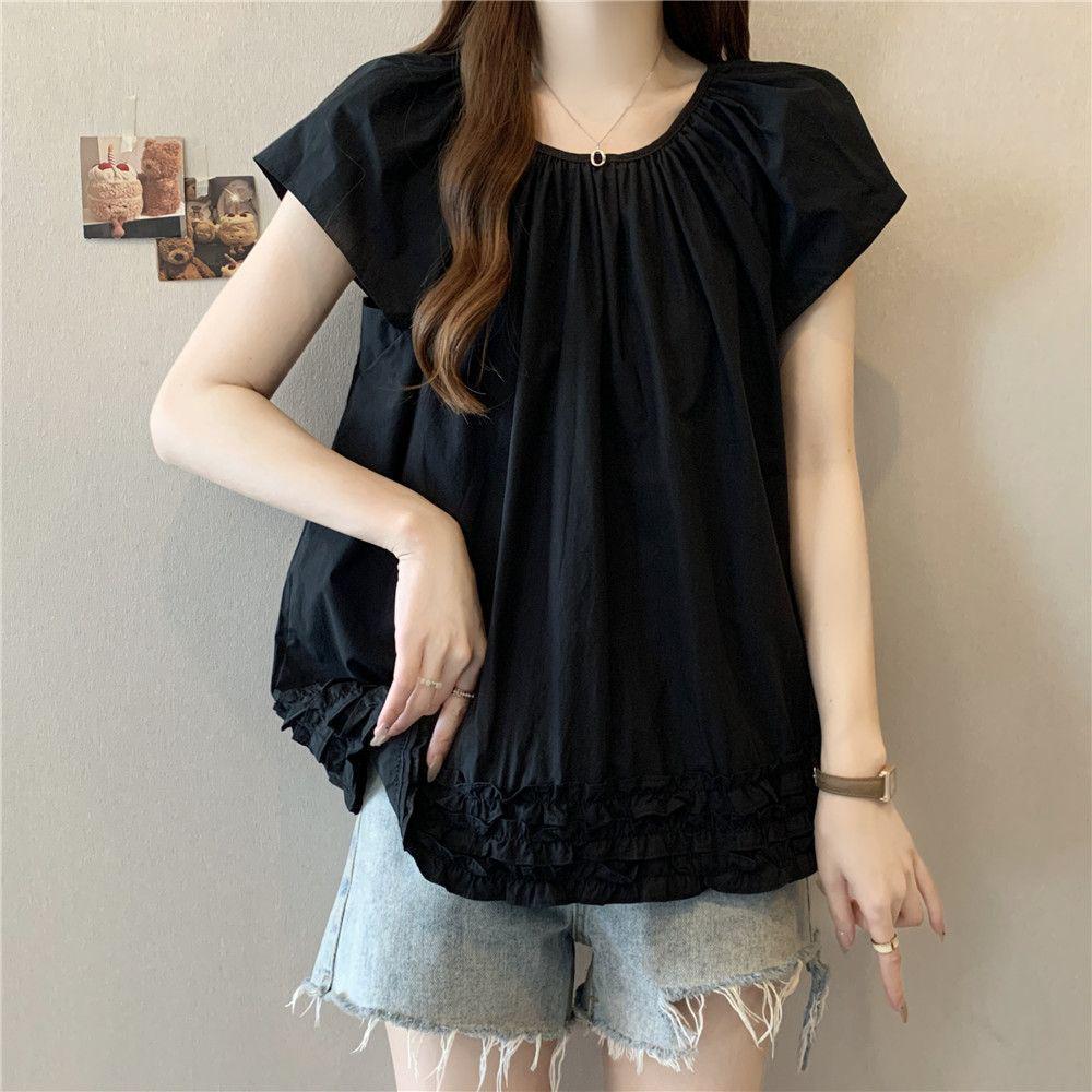Plus Size Ruffle Lace Short Sleeve T-shirt - Slimming & Flaw-covering Women s Summer Patchwork Top L (101-120 jin) чорний
Plus Size Ruffle Lace Short Sleeve T-shirt - Slimming & Flaw-covering Women s Summer Patchwork Top L (101-120 jin) чорний