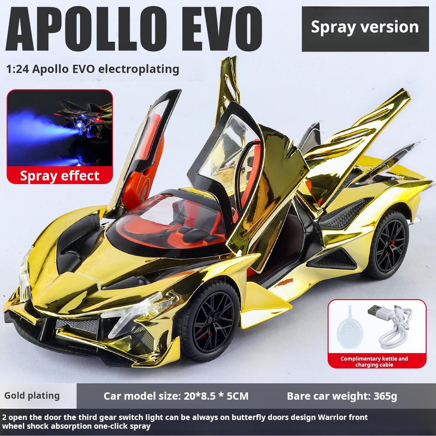 Alloy model car 1:24 Apollo EVO electroplated spray version model Diecast car Model with Sound &Light Boys Gift collectibles золотой
Alloy model car 1:24 Apollo EVO electroplated spray version model Diecast car Model with Sound &Light Boys Gift collectibles золотой
