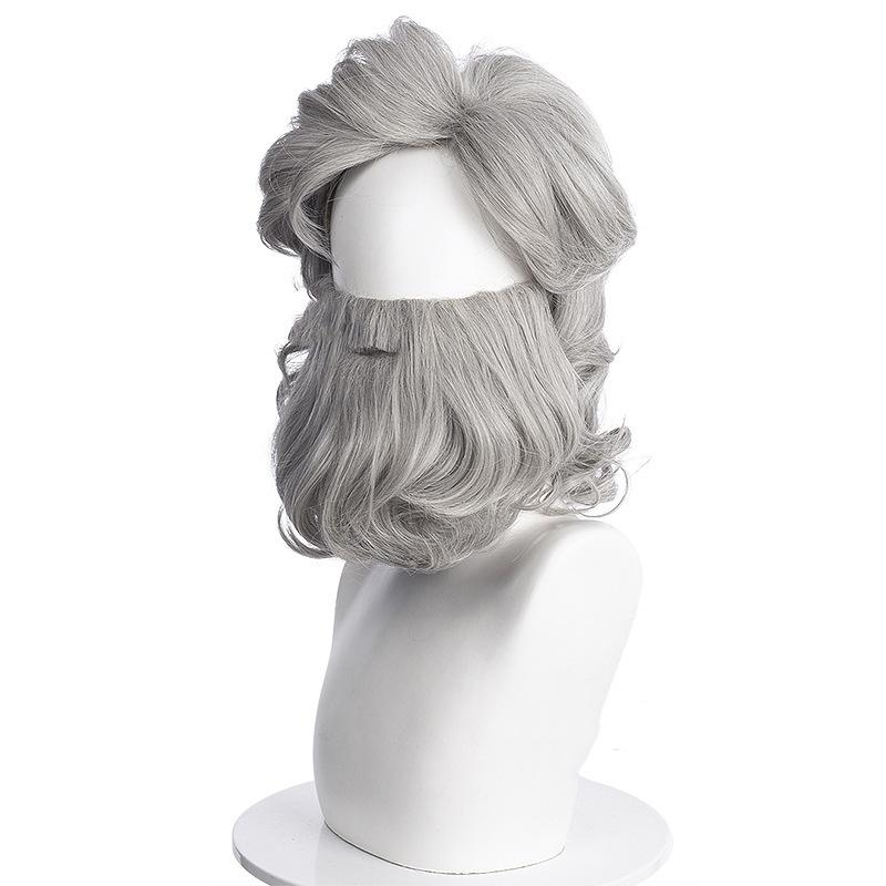 Synthetic Wizard Beard and Wig Sets Short Gray Old Man Curly Wig Costume Zeus Cosplay Suit Grey for Men Carnival Christmas Party сірий колір
Synthetic Wizard Beard and Wig Sets Short Gray Old Man Curly Wig Costume Zeus Cosplay Suit Grey for Men Carnival Christmas Party сірий колір