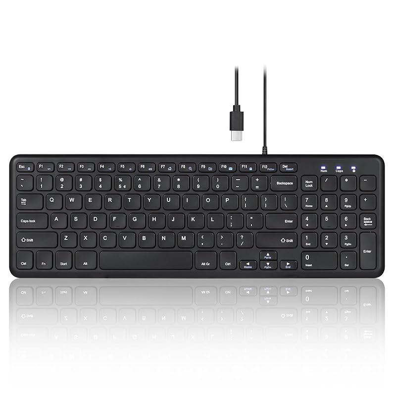 Perixx PERIBOARD-213C keyboard Type-C Silent click pantograph key type C 39.8 x 16.5 3 cm Compact design with numeric keypad - black English layout
Perixx PERIBOARD-213C keyboard Type-C Silent click pantograph key type C 39.8 x 16.5 3 cm Compact design with numeric keypad - black English layout