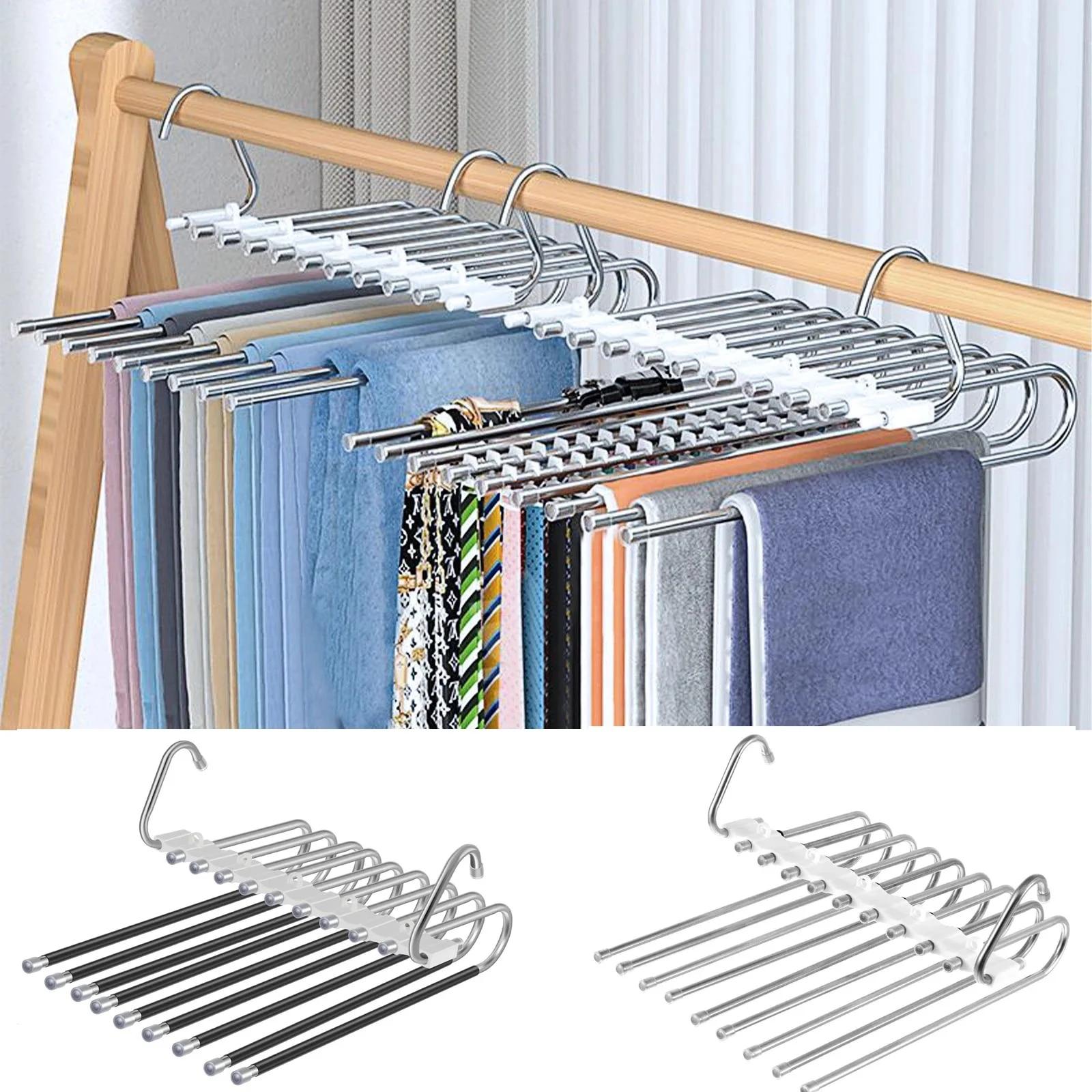 Stainless Steel Clothes Hangers,9 Layers Space Saving Pants Rack,Non Slip PP Closet Organizer with Hooks for Trousers and Scarf 9 Layer
Stainless Steel Clothes Hangers,9 Layers Space Saving Pants Rack,Non Slip PP Closet Organizer with Hooks for Trousers and Scarf 9 Layer