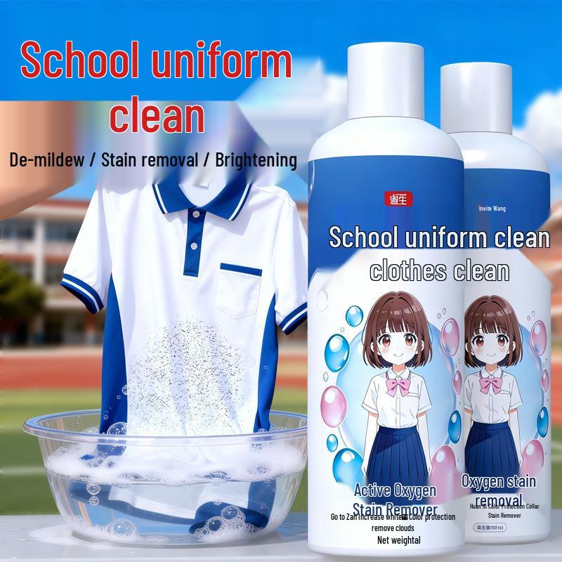 Powerful School Uniform Stain Remover: Eliminates Yellowing & Stubborn Stains, Brightens Colors, Cleans Collars, Tackles Mold Effectively
Powerful School Uniform Stain Remover: Eliminates Yellowing & Stubborn Stains, Brightens Colors, Cleans Collars, Tackles Mold Effectively