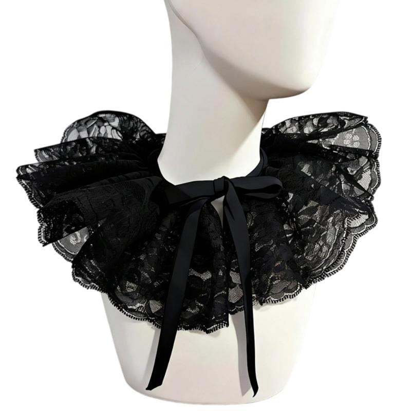 Large Renaissances Styles Detachable Ruff Collar Elegant Victorian Costume Accessory for Parties Daily Wear чорний
Large Renaissances Styles Detachable Ruff Collar Elegant Victorian Costume Accessory for Parties Daily Wear чорний