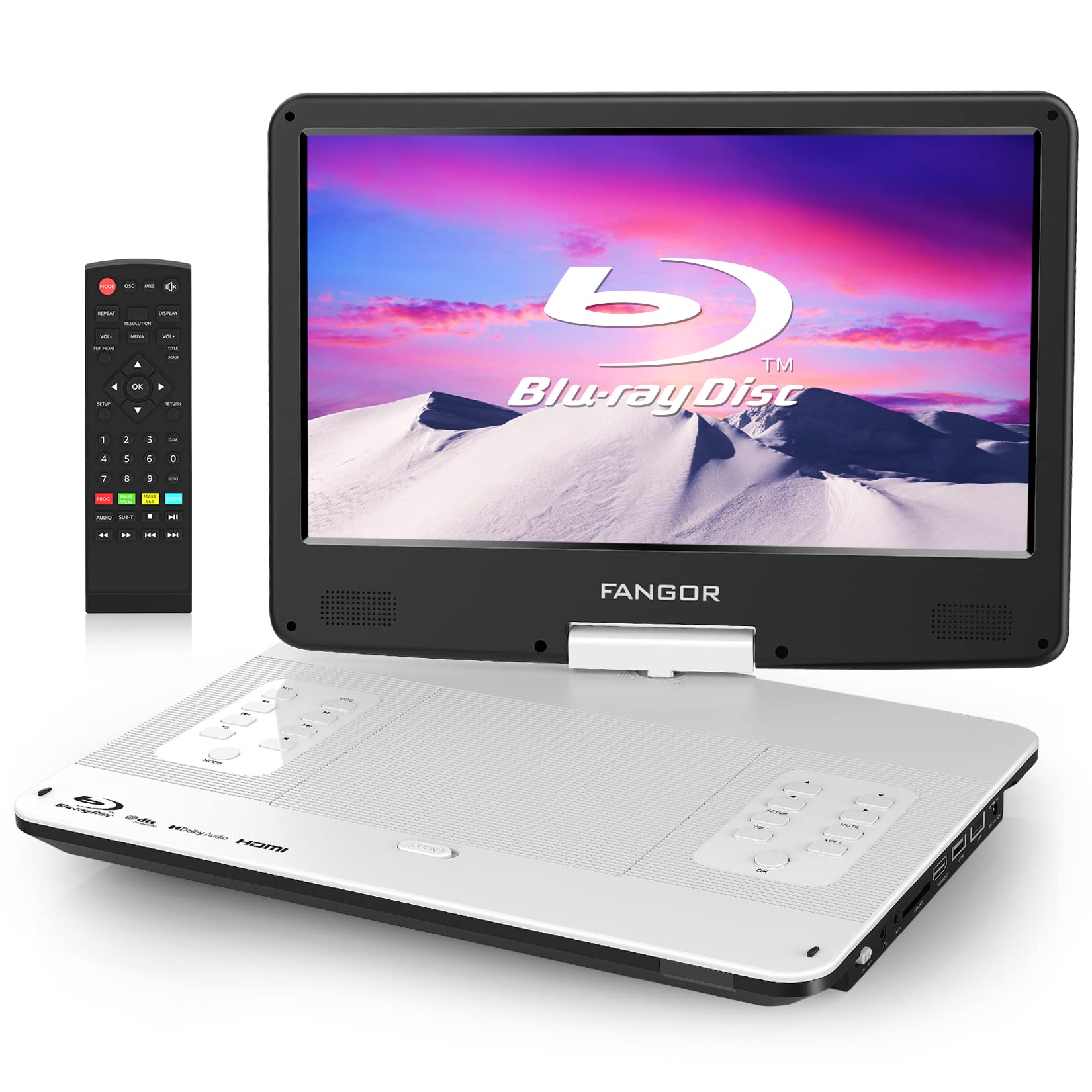 FANGOR Portable inch HDMI 270 degree rotating CPRM compatible with 3 power 3 hours continuous Japanese instruction White Blu-ray Player, 14.1 output, білий
FANGOR Portable inch HDMI 270 degree rotating CPRM compatible with 3 power 3 hours continuous Japanese instruction White Blu-ray Player, 14.1 output, білий
