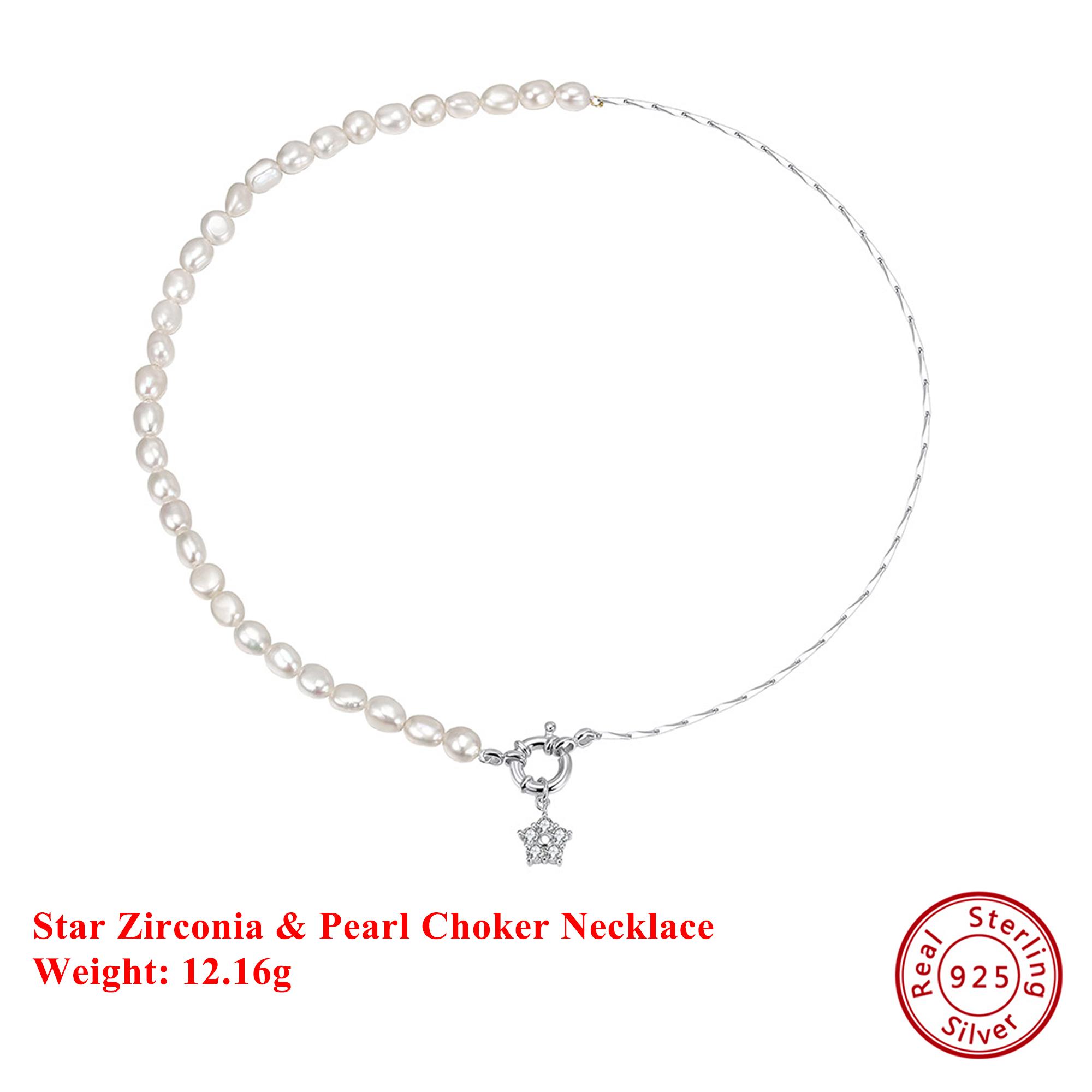 EFFIE QUEEN 925 Solid Sterling Silver 14k Gold Pearl Choker Necklace Plus Star Zirconia Trendy Jewelry for Women Banquet GPN92 срібний
EFFIE QUEEN 925 Solid Sterling Silver 14k Gold Pearl Choker Necklace Plus Star Zirconia Trendy Jewelry for Women Banquet GPN92 срібний