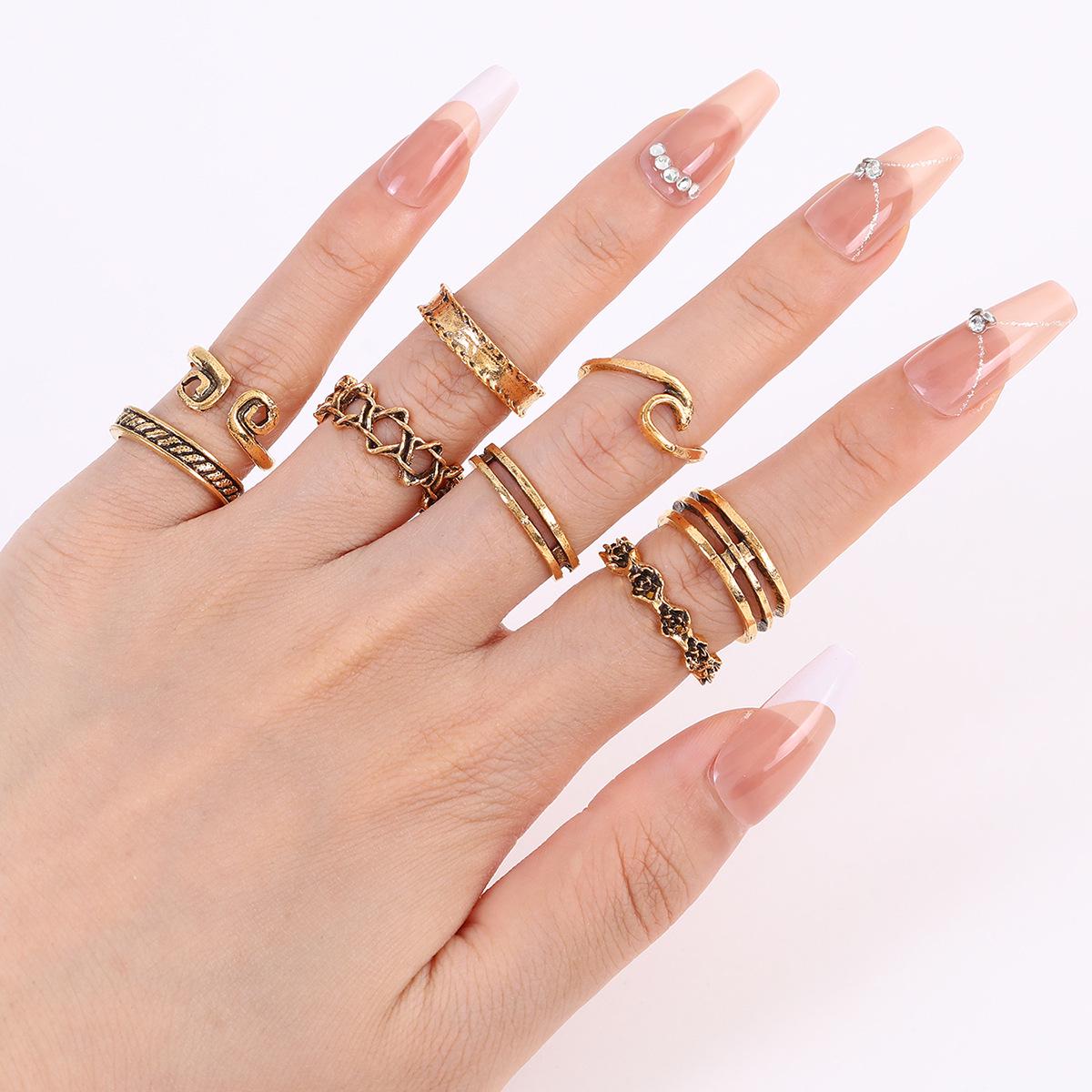 9-Piece Retro Totem Open Knuckle & Toe Ring Set - Women s Diamond Fashion Accessory One Size золотий
9-Piece Retro Totem Open Knuckle & Toe Ring Set - Women s Diamond Fashion Accessory One Size золотий