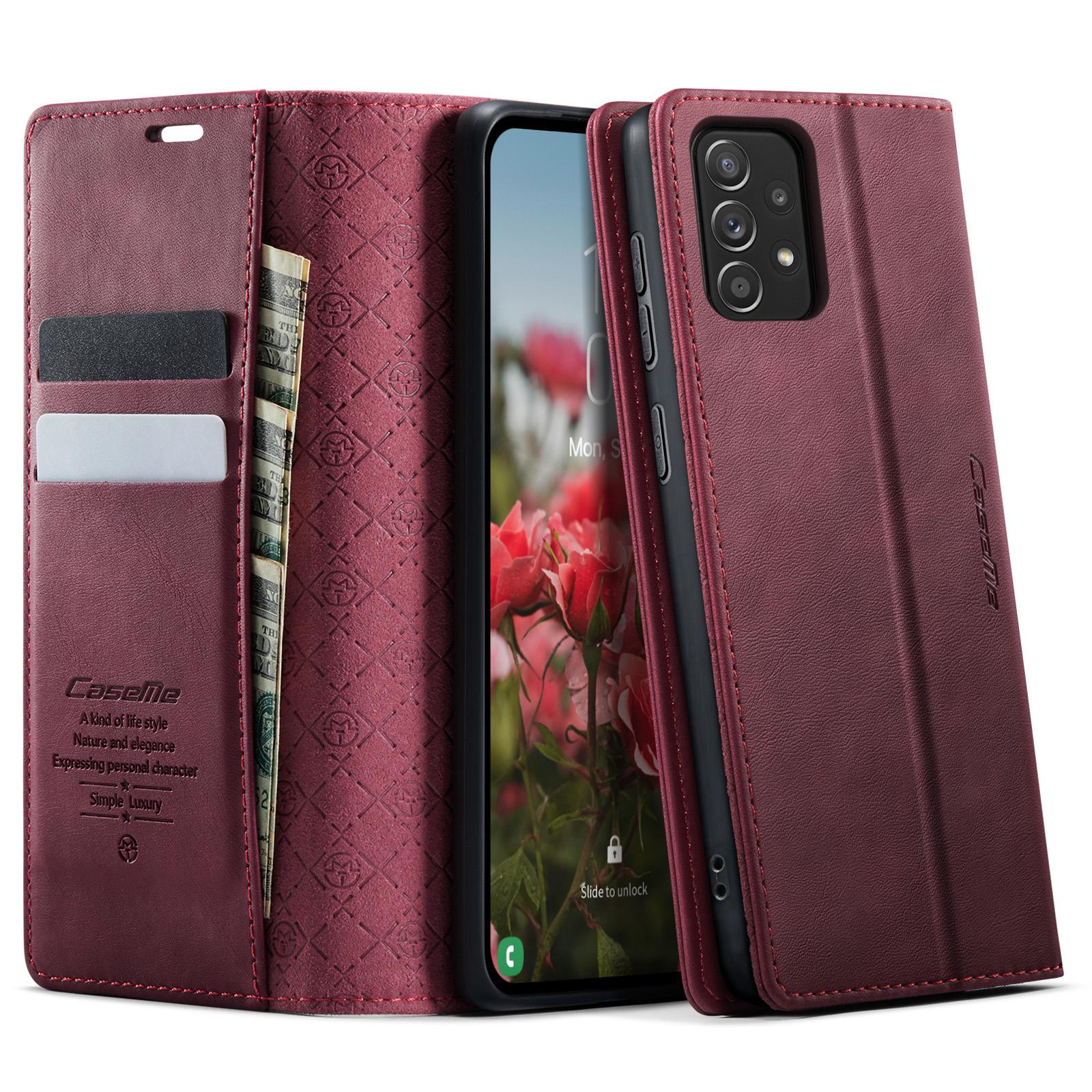 For Samsung Galaxy A52s 5G/Galaxy A52 4G/Galaxy A52 5G Case CASEME 033 Series RFID Blocking Wallet Stand Calf Texture Leather Phone Cover Red
For Samsung Galaxy A52s 5G/Galaxy A52 4G/Galaxy A52 5G Case CASEME 033 Series RFID Blocking Wallet Stand Calf Texture Leather Phone Cover Red