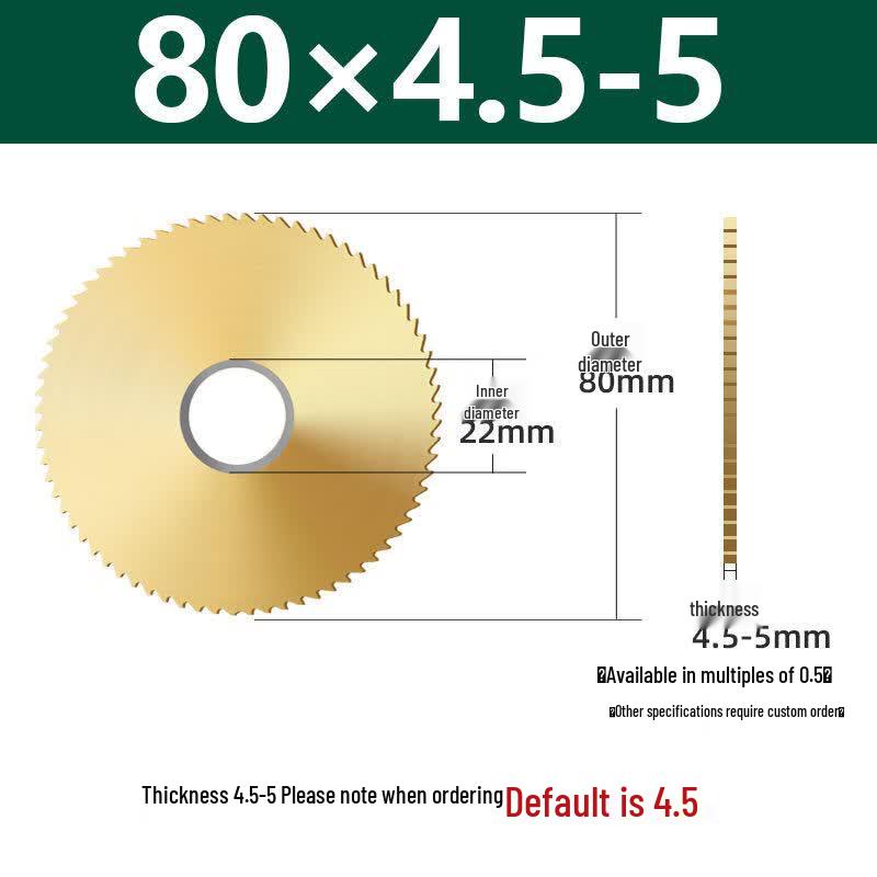 80x22mm Cobalt Titanium HSS Saw Blade Milling Cutter
80x22mm Cobalt Titanium HSS Saw Blade Milling Cutter