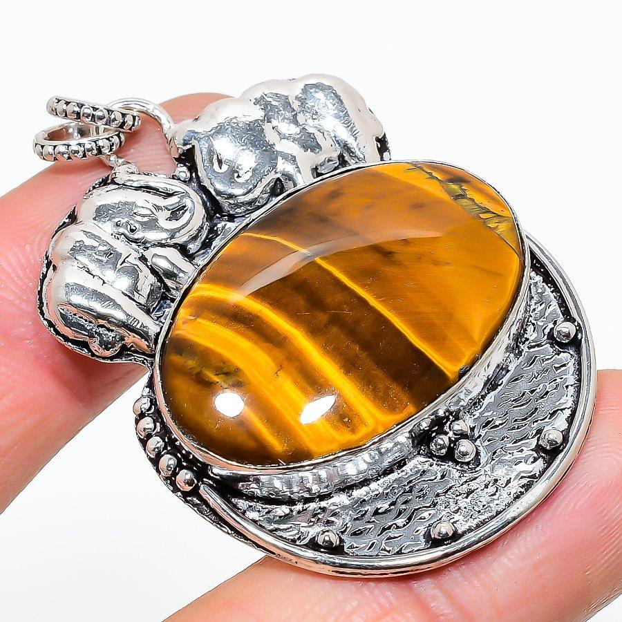 Подвеска ручной работы с этническим камнем тигровый глаз 2,17 дюйма VR-1835
Подвеска ручной работы с этническим камнем тигровый глаз 2,17 дюйма VR-1835