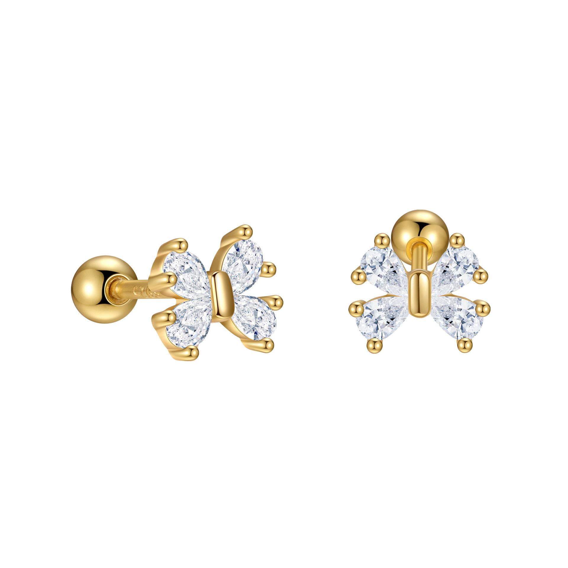 925 Sterling Silver Bowknot Screw Back Ball Stud Earrings (Gold/Silver) Shiny CZ Crystal Double-Color Jewelry for Women золотий
925 Sterling Silver Bowknot Screw Back Ball Stud Earrings (Gold/Silver) Shiny CZ Crystal Double-Color Jewelry for Women золотий