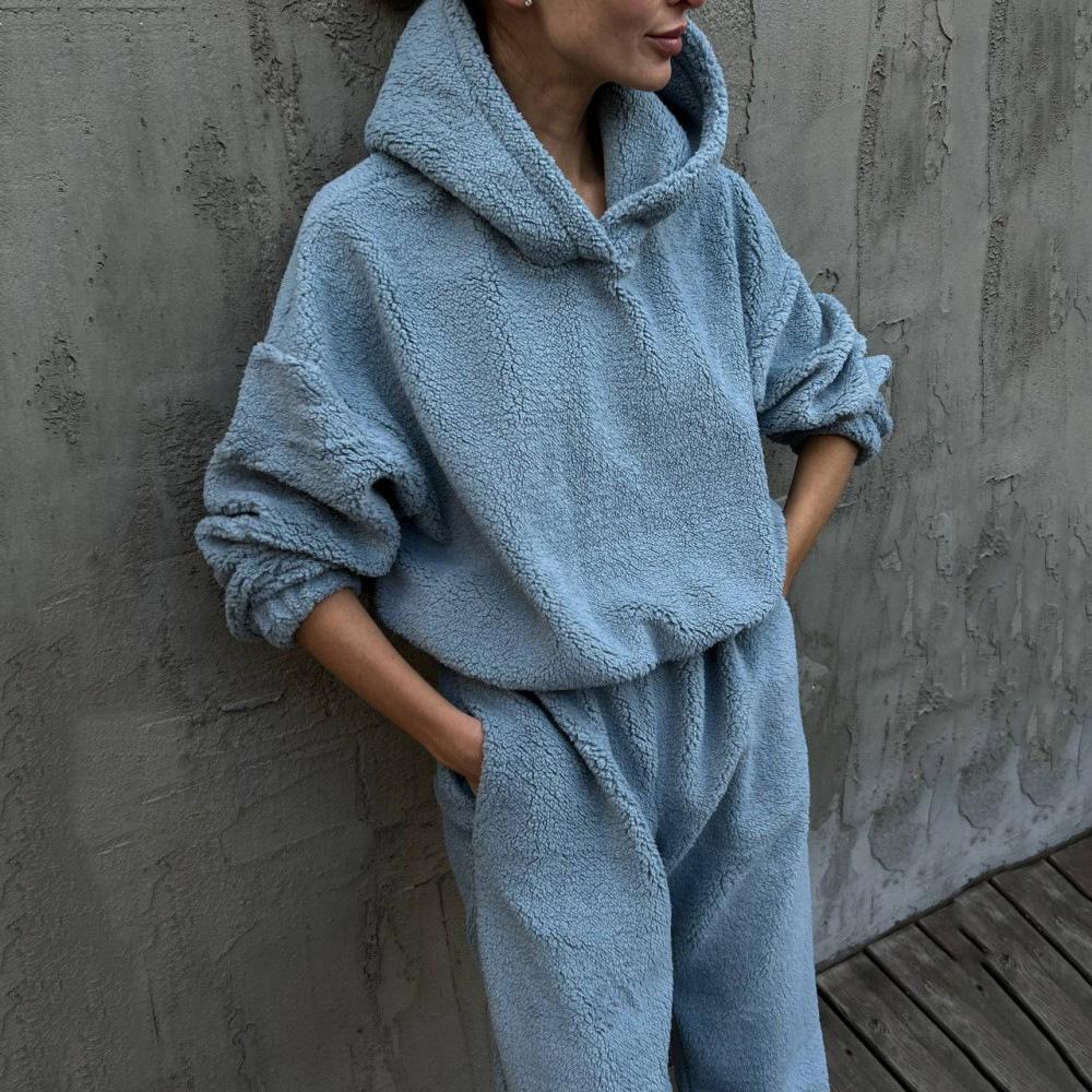 Женский однотонный костюм с капюшоном и длинным рукавом, свободный топ, широкие брюки, осень-зима M синий
Женский однотонный костюм с капюшоном и длинным рукавом, свободный топ, широкие брюки, осень-зима M синий