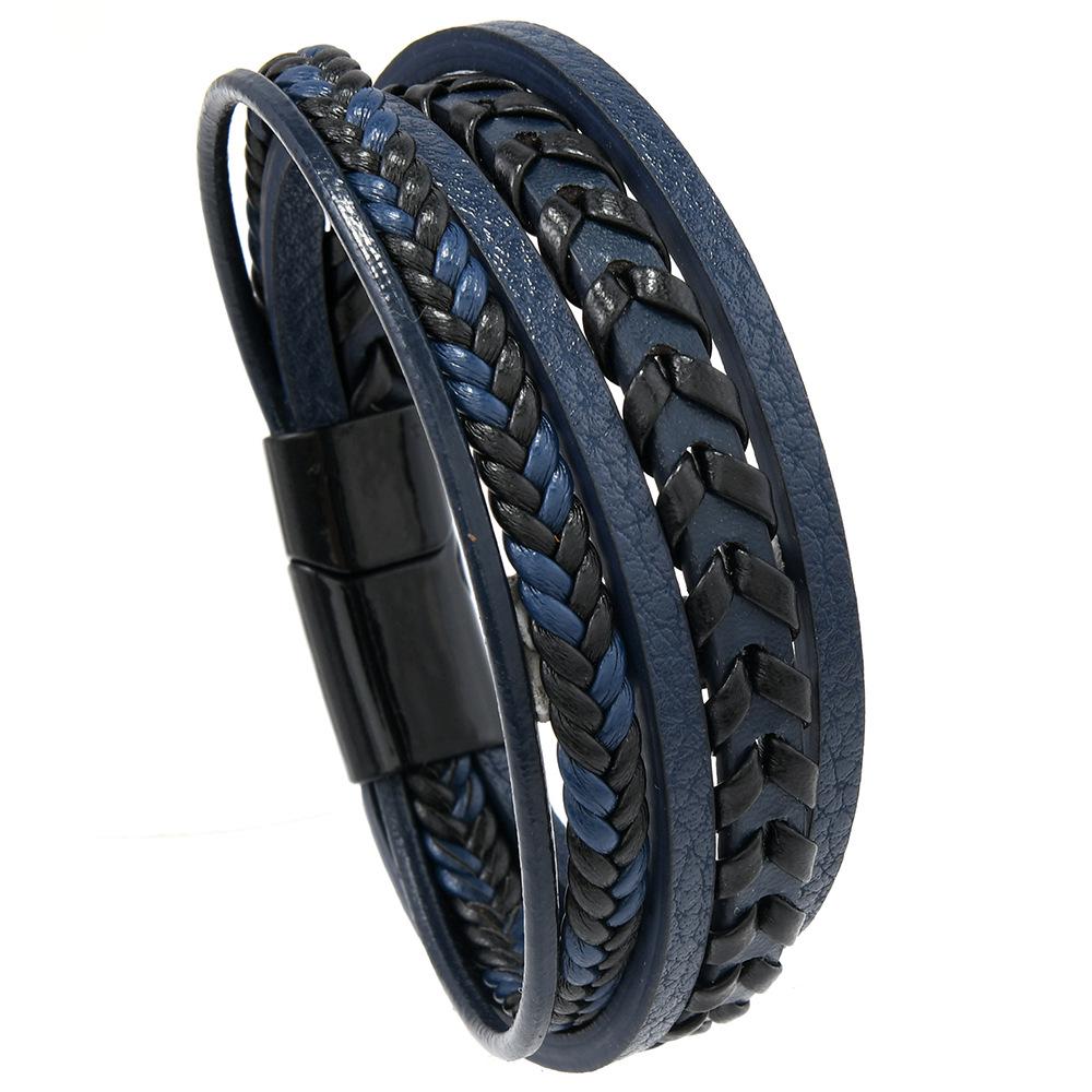 Trendy European Men s Leather Bracelet with Magnetic Clasp темно-синий
Trendy European Men s Leather Bracelet with Magnetic Clasp темно-синий