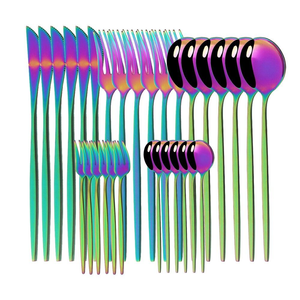 30 шт./6 компл., набор радужных зеркал, нержавеющая сталь, золотой нож, вилка для торта, ложка, столовые приборы, набор столовых приборов, кухонная посуда, набор столовой посуды разноцветный
30 шт./6 компл., набор радужных зеркал, нержавеющая сталь, золотой нож, вилка для торта, ложка, столовые приборы, набор столовых приборов, кухонная посуда, набор столовой посуды разноцветный